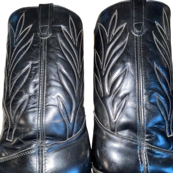 Biltrite Men\'s Leather Cowboy Boots Black Size 12 D Comb Last Hush Heels main image 5